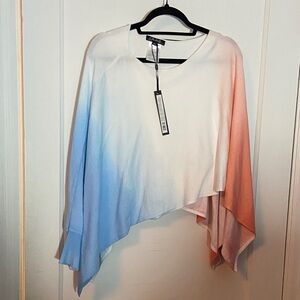 CHARLIE B Gradient Blue and Pink Poncho